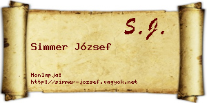 Simmer József névjegykártya