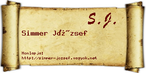 Simmer József névjegykártya
